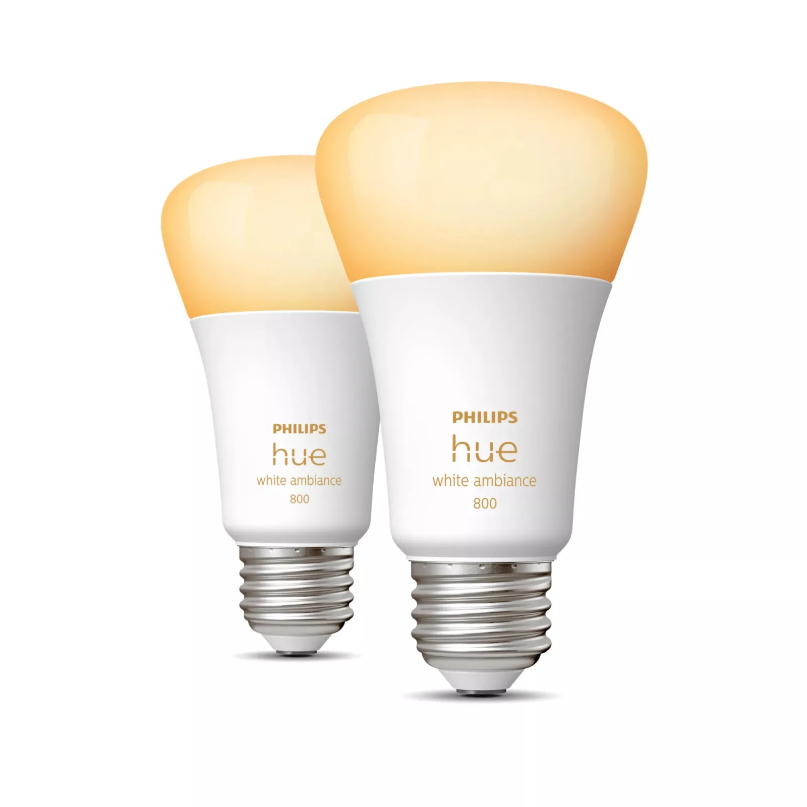 Philips Hue White Ambiance A19 60W Smart Bulb, 2-Pack