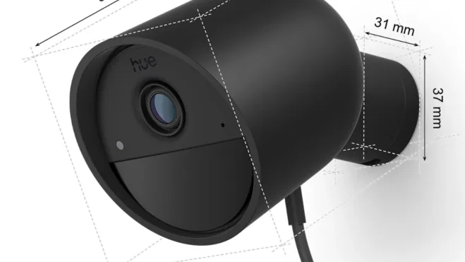 Philips Hue Secure 2K Dome Camera, Wall Mount (Black)