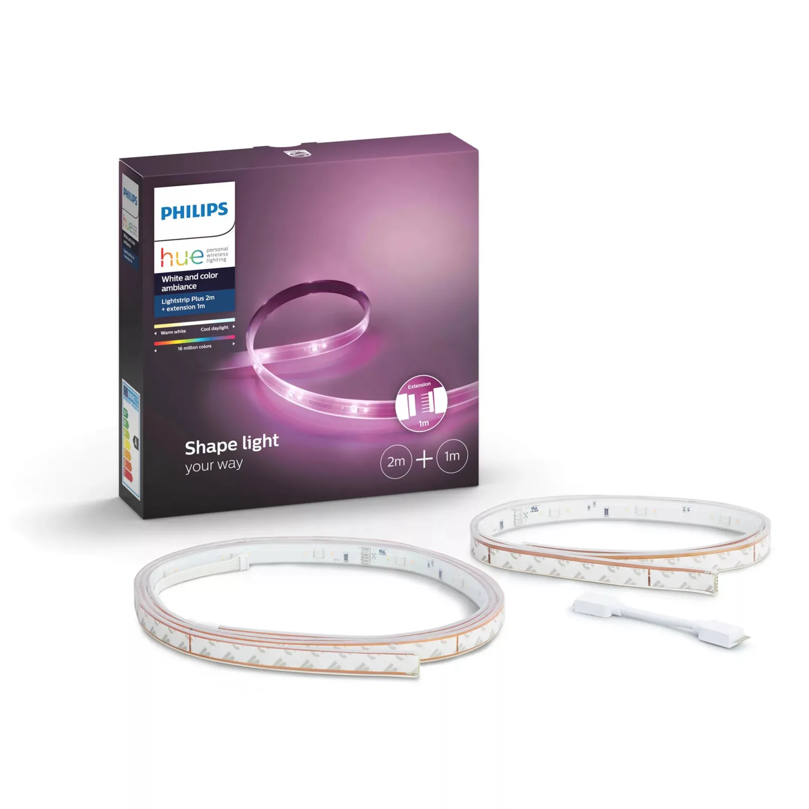 Philips Hue Lightstrip Plus Bundle, 2 m + 1 m